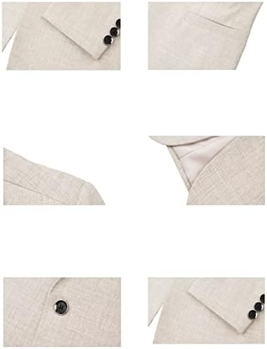 Wangyue Linen Suit for Men Casual Slim Fit Vintage Suits Groomsmen Suits Wedding Summer Beach Blazer Pants Set