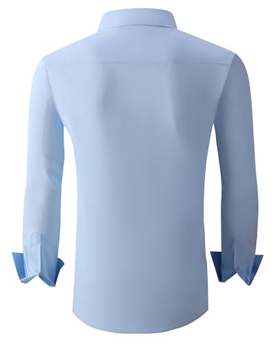 Alex Vando Mens Dress Shirts Regular Fit Long Sleeve Stretch Business Dress Shirts for Men
