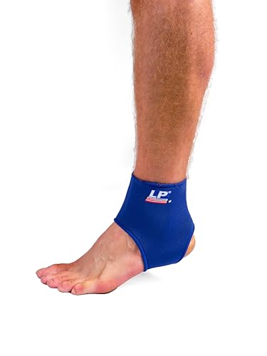 SUNWISE - Soporte para hombre con material de neopreno, rehabilitación de lesiones deportivas y alivio crónico del dolor de tobillo, color azul, grande