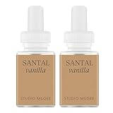 Pura x Studio McGee Home Scent Refill - Smart Air Diffuser - Up to 120-Hours of Luxury Fragrance per Refill - Home Essential - Clean & Safe Diffuser Fragrance - 2 Pack, Santal Vanilla