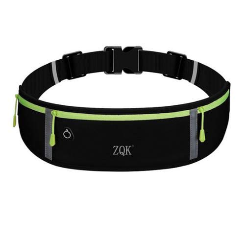 Zhuoyue Riñonera para correr, impermeable, con correa ajustable, para hombres y mujeres, deportes, playa, etc., negro