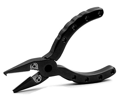 Crazy Shark Mini Aluminum Flying Fishing Pliers Portable Tool For Fishing With Sheath And Lanyard 4.5In (Black) #TOP12