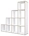 Polini Home Treppenregal Stufenregal Raumteiler weiß Holzoptik 10 Fach