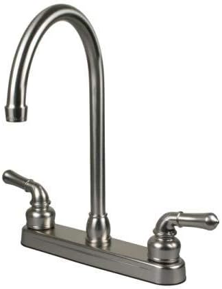 HowPlum RVMobile Home Travel Trailer Kitchen Sink Faucet, Stainless Steel Finish, 83KF05