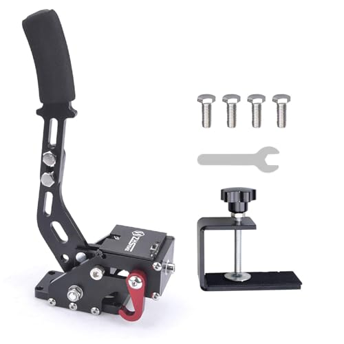 USB Handbrak With power switch,USB Handbrake PC for 64Bit SIM Racing Games, Compatible with Logitech G27 G29 G920 G923 T500 T300 Simulate Linear Handbrake with 6ft USB Cable and Fixing Clip