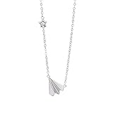 PAIHUIART Halskette Ketten Schmuck Herren Frauen Anhänger Necklace Silberfarbene Papierflieger-Anhänger-Halskette Kubikzirkon-Schlüsselbein-Ketten-Halsketten-Schmucksachen Für Frauen Täglich