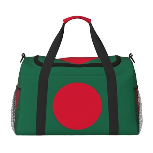 Flag of Bangladesh print Travel Duffle Bag Gym Bag for Women,Puffer Tote Bag,Weekender Overnight Bag Organizer
