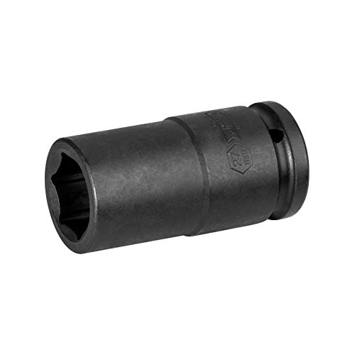 Image of Jetech 3 /4-Inch Drive 27mm Deep Impact Socket with 6-Point Design, Heat-Treated Chrome Molybdenum Alloy Steel, Metric