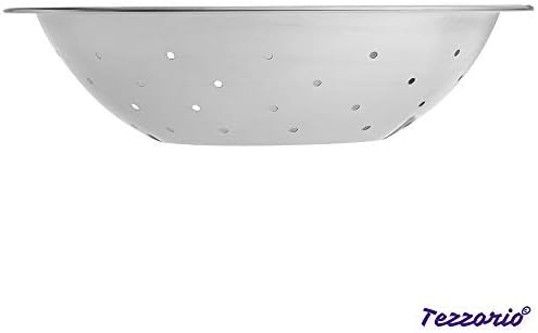 Miniatura 2 de Colador de lavado de frutas y verduras de acero inoxidable de 2 cuartos de galón, cuenco de lavado perforado, cesta de fregadero de base plana con