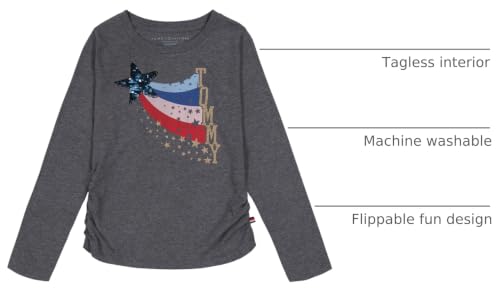 Image of Tommy Hilfiger Girls Long Sleeve Logo Graphic Crew Neck T-Shirt