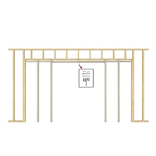 JUBEST Double Pocket Door Frame Kits con refuerzos de madera y acero, mecanismo de cierre suave bidireccional para dos juegos de puertas de 24" a 36" x 80" miniatura 1