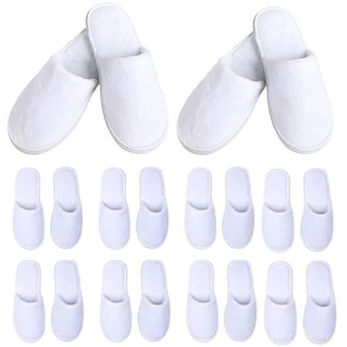 Image of JackPro Comfort Disposable TerryTowels Slippers for Home spa Party Guest Salons Hotels Hospitals and Home and Travel Close Toe (Free Size)