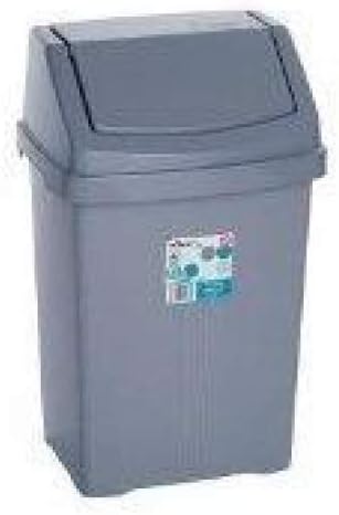 Whatmore 15 Litre Silver Plastic Swing Top Waste Bin