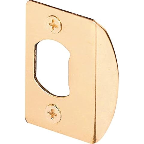 Prime-Line E 2232 Standard Latch Strike, 1-5/8 In., Steel, Brass Plated Finish (2 Pack) Cover