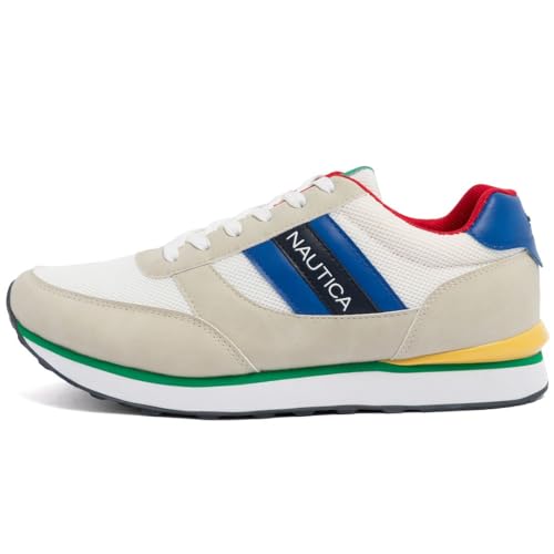 Image of Nautica Men's Lace-Up Sneakers - Casual, Stylish, and Comfortable for Walking