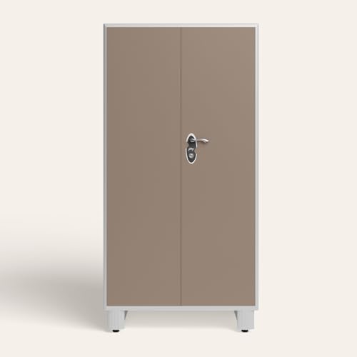 Image of Interio by Godrej Wardrobe H1 2-Door Steel Almirah (Portabella Brown), 1-Year Warranty, 1 Drawer, 1 Locker