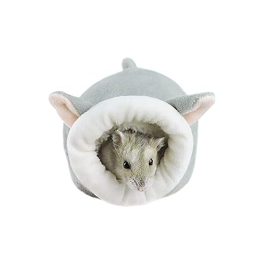 WishLotus Hamster Bed, Mini Soft and Warm Hamster House Cute Non-Slip Hamster Sleeping nest Small Animals Bedding House for Dwarf Hamsters, Mini Hedgehogs and Small Pets (Grey)