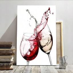 Toile vin rouge et blanc XINBAO la poésie d'une affiche moderne sans cadre