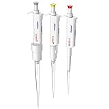 Adjustable Micropipette, Universal Tip Cone ISO 8655 Calibrated Pipette, Pack of 3 Including 100 – 1000 µL, 1000 – 5000 µL, 1 – 10 mL