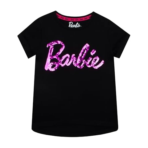 Popgear Barbie Black Sequin T-Shirt for Girls Cover