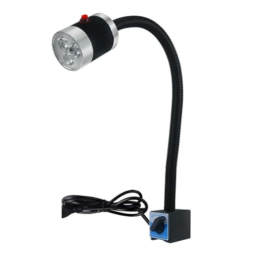 YXZKJZJ Luz LED for máquina herramienta, 3 W, 6, 9, brazo largo, manguera, taller, luces de trabajo, base magnética/tornillo Alto brillo(9W)