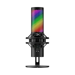 HyperX QuadCast 2 S – USB Microphone for Streamers and Content Creators, 32-bit bit depth 192kHz sampling rate, 100+ aRGB LEDs, PC Win11, Mac, Steam Deck, USB-C - Black