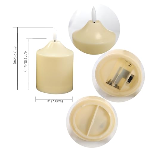Image of QIDEA 4 inchX3 inch Battery Operated LED Candles with Remote Timer 2 Pack
