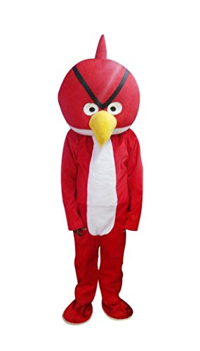 Image of BookMyCostume Buy Red Bird Cartoon Mascot Costume for Theme Birthday Party & Events | Adults | Full Size Adults,Fleece