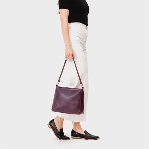 Image of Portland Leather Goods Triangle Shoulder Bag for Women - Handmade from the Finest Full-Grain Hides | Handmade
