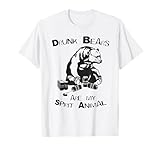 Drunk Bears are my Spirit Animal Funny Bear Drinking Beer T-Shirt