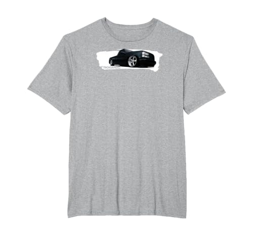 OBS Mamalona Trokiando on Big Wheels Lowered Paint Effect T-Shirt, Men's Big and Tall, Heather Grey, 2X Tall