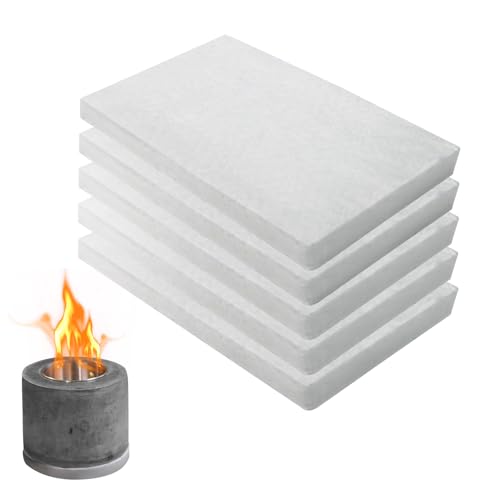 MADHOLLY 12" x 8" × 1" Thicken 5Pack Premium Ceramic Wool for Portable Tabletop Firepit to Extend Burn Time - Ceramic Wool Wick Sponge Ceramic Fiber Insulation for Bioethanol Fireplaces