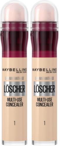 Maybelline New York Abdeckstift, Instant Anti-Age Effekt Concealer, Löscher Mit Mikro-Lösch-Applikator, Nr. 01 Light, 6,8 Ml (Packung mit 2) – Ansicht 1