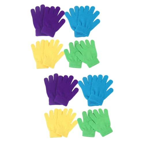 Holibanna 2sets Boys and Girls Gloves Full Fingers Warm Stretchy Comfortable for 4pairs*2 Random Color