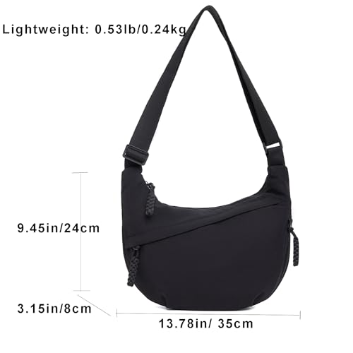 Image of Crescent Crossbody Bags for Women Nylon Travel Luna Hobo Bag Dumpling Purse