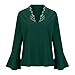 LIKEOULI Plus Size Sweatshirts for Women Fashion Casual Solid Color Blouses V-Neck Tops Womens Fall Sweaters 2025 Green