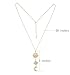 LENOOCLE Sun Star Moon Pendant Necklace for Women Boho Rhinestone Crystal Long Sweater Chain Fashion Jewelry costume Party Gift