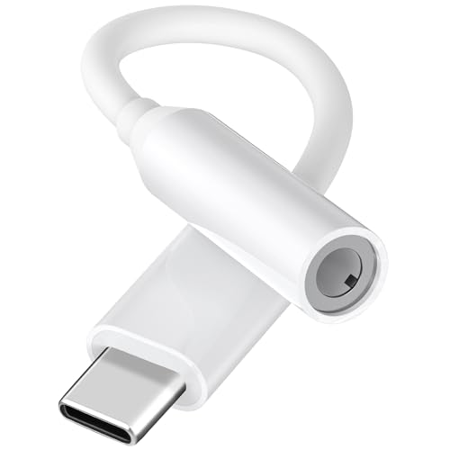 Oumida USB C auf 3,5 mm Buchse, Kopfhörer-Adapter, Type C auf AUX-Audiokabel, kompatibel mit iPhone 16/15/Pro Max/15 Pro/15 Plus Galaxy S25 S24 S23 S22 Google Pixel 8/7 Pad (Weiß)