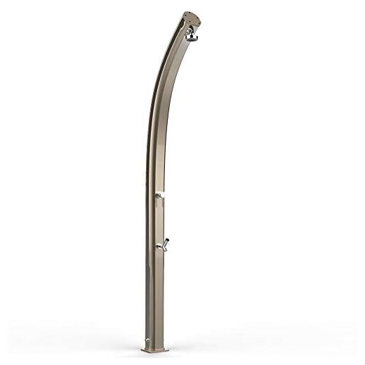 Arkema Design Ducha Solar En Aluminio Con Diseño Curvado Jolly Top Line Oro Satinado Con Lavapiés A520-Tl/1200