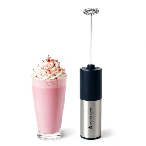 Image of Wonderchef Regalia 6W Milk Frother for Coffee - Handheld Battery-Operated for Coffee, Lattes, Lemonade, Hot Chocolates and Shakes - Black