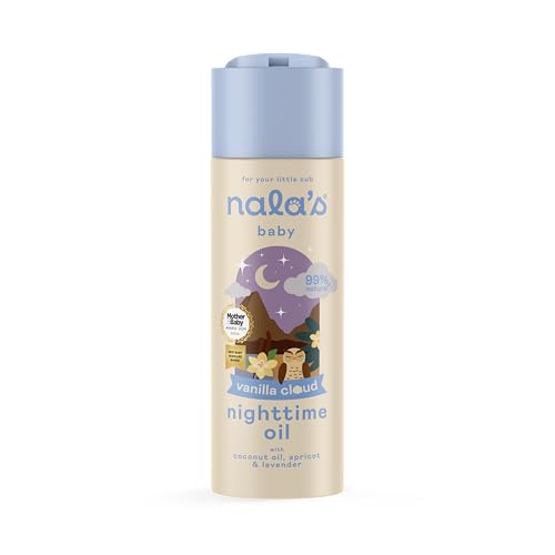 Nala's Baby Nighttime Oil Vanilla Cloud | Award-winning |99% Natural | Paediatrician-approved | Shea Butter, Cocoa Butter and Camomile | Vegan | 200ml | Nalas Baby