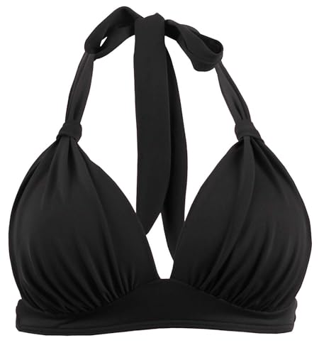 Women's Retro 50s Plaid Pattern Polka Dot Halter Molded Soft Pads Vintage Bikini Swimsuits Tops