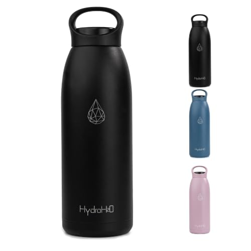 Image of 32oz Insulated Stainless Steel Water Bottle with Handle, Double Wall BPA-Free Metal Water Bottle, Leakproof, Keeps Cold 24H & Hot 12H, Ideal for Gym, Office, Hiking, Black