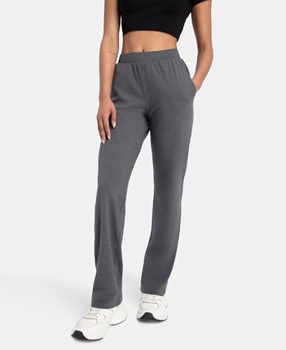 Image of Jockey 1302 Women's Super Combed Cotton Elastane Stretch Relaxed Fit Trackpants with Side Pockets
