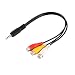 Produktbild Monlladek Audio-Video-Adapterkabel, 1 Stück 3,5-mm-Mini-Aux-Stecker Stereo auf 3 Cinch-Buchse Audio-Video-AV-Adapterkabel 28 cm Adapterkonverter (schwarz)