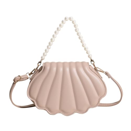 Ocean style shell shape women's bag with pearl chain can be handheld and shoulder carry suitable