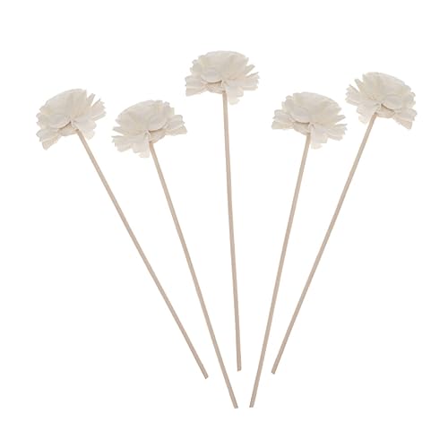 MUCKLILY 5pcs Natural Flower Rattan Sticks Essential Oil Diffuser Sticks for Home Scent Diffuser Flower Shape