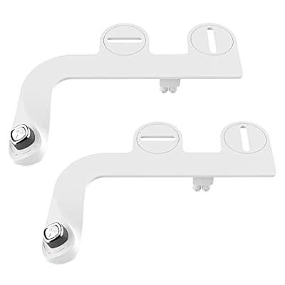 Bio Bidet SlimEdge 2 Pack Bidet Attachment for Toilet, Non Electric, Self Cleaning Dual Nozzles for Front and Rear Cold Water Wash, Adjustable Water Pressure, Ultra Thin Design, White