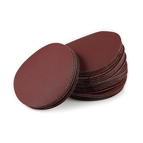 LEONTOOL 50 PCS 4 Inches Sanding Discs Hook and Loop 320 Grit Sanding Pads for Orbital Sander Round Orbital Sandpaper No Hole