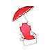 Mediawave Store - Sedia Pieghevole per Bambini con Ombrellino Protezione Raggi UV, Sedia Per Spiaggia Giardino e Piscina per Bambini, Ombrellone Parasole, Trasportabile, Campeggio, Rosso